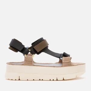 Camper Oruga Up Black Taupe Sandals Women Size 10